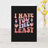 Ik haat je het minst, cute retro Valentijnskaart Kaart (Gele Bloem)