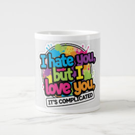 Ik haat je maar ik hou van je sticker grote koffiekop