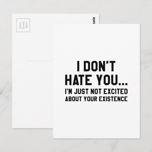 Ik haat je niet briefkaart (Voorkant / Achterkant)