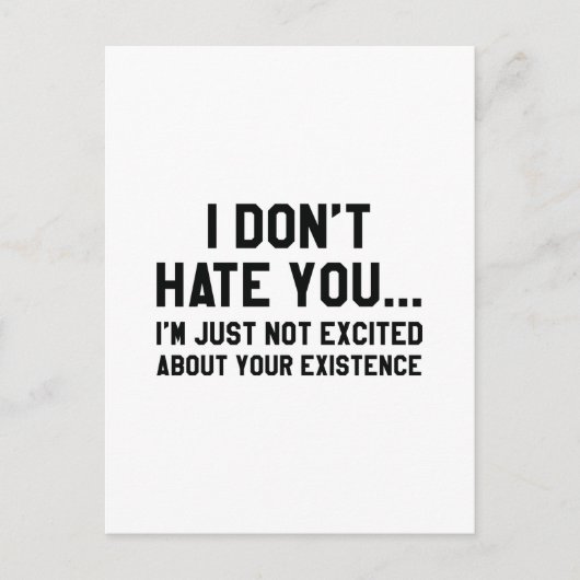Ik haat je niet briefkaart (Voorkant)