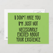 Ik haat je niet briefkaart (Voorkant / Achterkant)