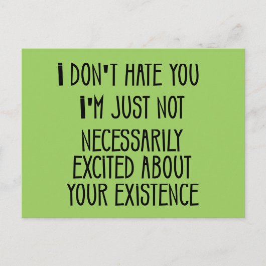 Ik haat je niet briefkaart (Voorkant)