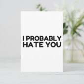 Ik haat je waarschijnlijk bedankkaart (Staand voorkant)