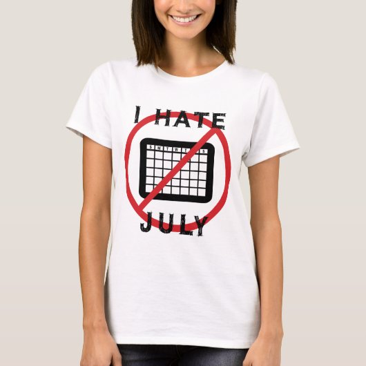 Ik haat juli t-shirt (Voorkant)