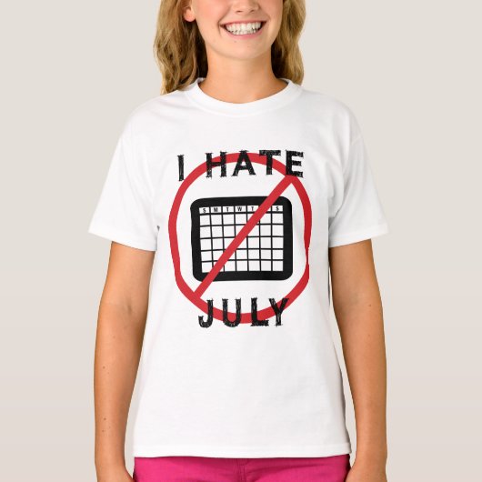 Ik haat juli t-shirt (Voorkant)