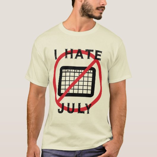 Ik haat juli t-shirt (Voorkant)