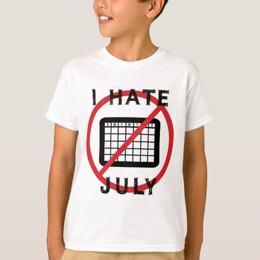 Ik haat juli t-shirt (Voorkant)