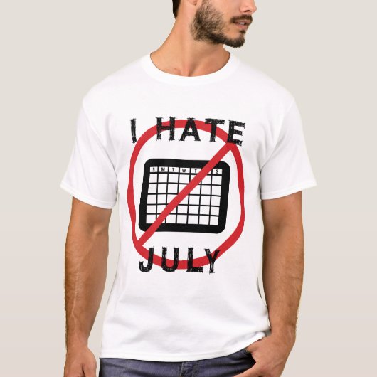 Ik haat juli t-shirt (Voorkant)