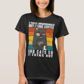 Ik haat Kat van koffie en katten T-shirt (Voorkant)