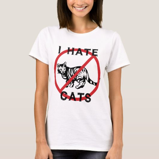 Ik haat katten t-shirt (Voorkant)