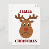 Ik haat kerstmis droevig rendier Briefkaart (Voorkant / Achterkant)