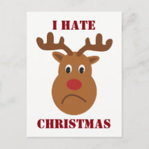 Ik haat kerstmis droevig rendier Briefkaart