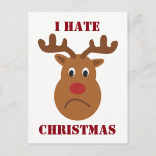 Ik haat kerstmis droevig rendier Briefkaart