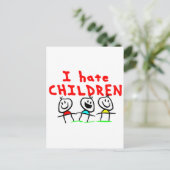 Ik haat kinderen! briefkaart (Staand voorkant)