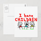 Ik haat kinderen! briefkaart (Voorkant / Achterkant)