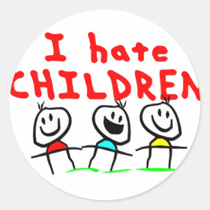 Ik haat kinderen! ronde sticker