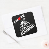 Ik haat klimmen met fietsen vierkante sticker (Envelop)
