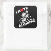Ik haat klimmen met fietsen vierkante sticker (Tas)