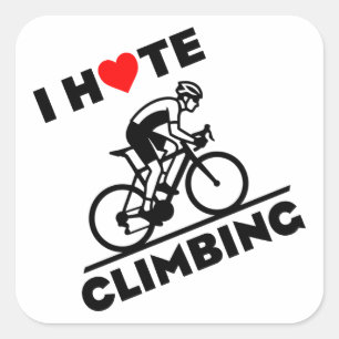 Ik haat klimmen met fietsen vierkante sticker