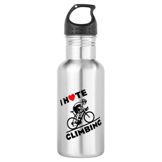 Ik haat klimmen met fietsen waterfles (Voorkant)