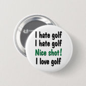 Ik haat - Liefde Golf Ronde Button 5,7 Cm (Voorkant /achterkant)