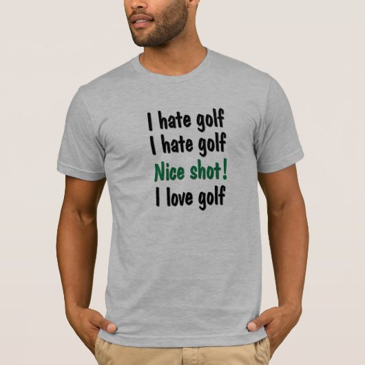 Ik haat - Liefde Golf T-shirt (Voorkant)
