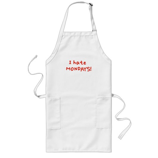 Ik haat maandag! lang schort (Voorkant)