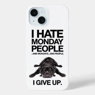 Ik haat maandagen luie hond grappig ontwerp iPhone 15 case