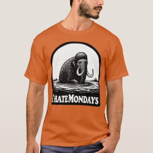 Ik haat maandagen mammoet in teerput t-shirt