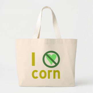 Ik haat maïs grote tote bag