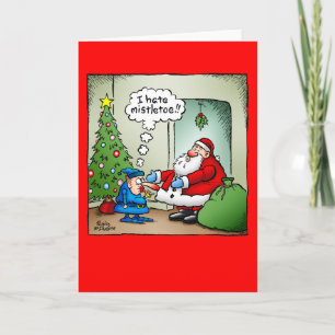 "Ik haat maretak" kerstkaart. Feestdagen Kaart
