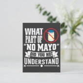 Ik haat Mayo - Mayonnaise Restaurant Foodie Jokes Briefkaart (Staand voorkant)
