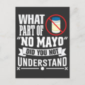 Ik haat Mayo - Mayonnaise Restaurant Foodie Jokes Briefkaart (Voorkant)
