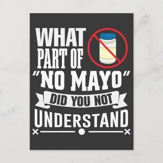 Ik haat Mayo - Mayonnaise Restaurant Foodie Jokes Briefkaart (Voorkant)