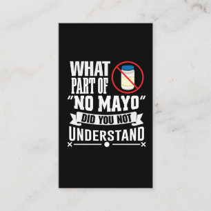 Ik haat Mayo - Mayonnaise Restaurant Foodie Jokes Visitekaartje