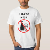 Ik haat melk t-shirt (Voorkant)
