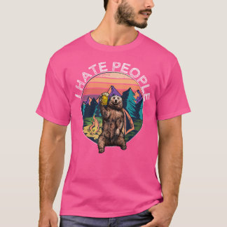 Ik haat mensen - Beer Camping Wandelen Trekking Lo T-shirt