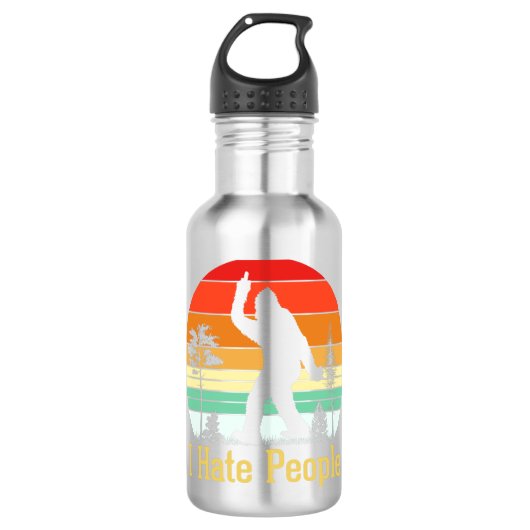 Ik haat mensen | Bigfoot Retro Waterfles (Voorkant)