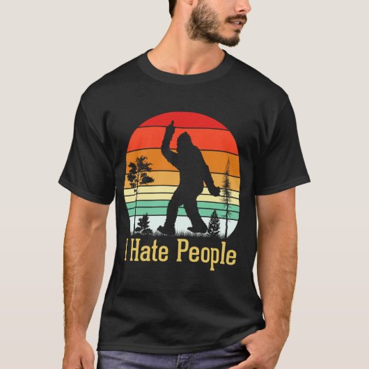 Ik haat mensen Bigfoot Silhouet T-shirt (Voorkant)
