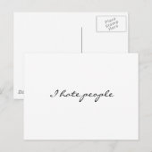 Ik haat mensen briefkaart (Voorkant / Achterkant)