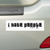 Ik haat mensen bumpersticker (Op auto)