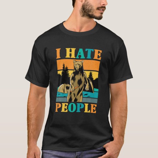 Ik haat mensen die , grappige Camping Trekking Bea T-shirt (Voorkant)