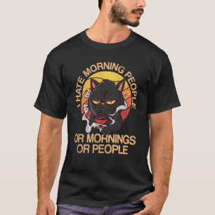 Ik haat mensen en 's ochtends grappige Cat Catlove T-shirt
