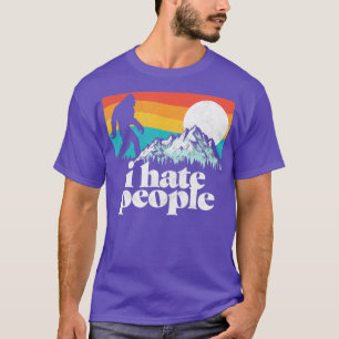 Ik haat mensen Funny Bigfoot Mountains Retro T-shirt