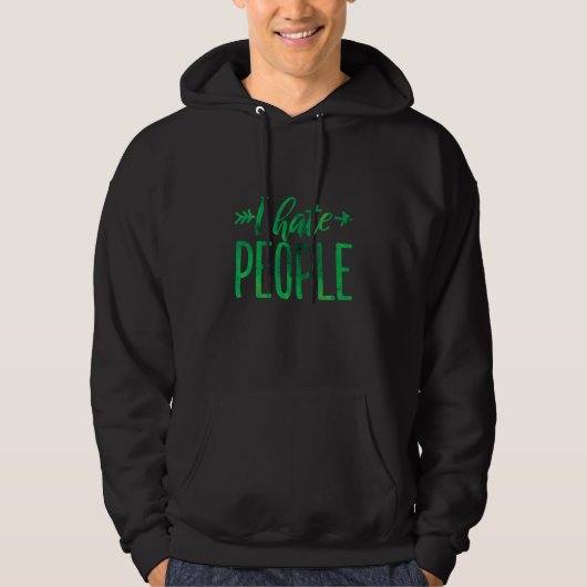 Ik haat mensen Funny Sarcastic Antisocial Hoodie (Voorkant)