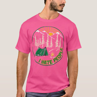 Ik haat mensen Grappig Camping Lover Wandelen Outd T-shirt