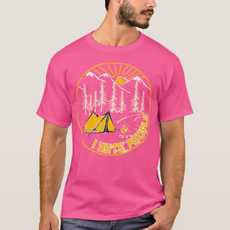 Ik haat mensen Grappig Camping Lover Wandelen Outd T-shirt