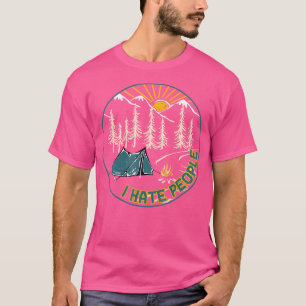 Ik haat mensen Grappig Camping Lover Wandelen Outd T-shirt