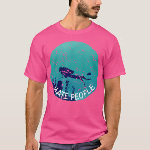 Ik haat mensen grappig duiken watersport scuba div t-shirt