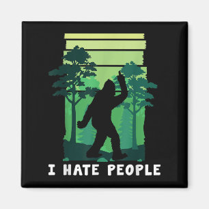 Ik haat mensen - grappige Bigfoot middelvinger Sas Magneet